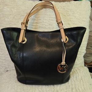 Michael Kors Black and Tan Leather Tote IN LIKE NEW CONDITION